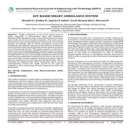 IRJET-  	  IoT based Smart Ambulance System