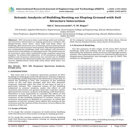 IRJET-  	  Seismic Analysis of Building Resting on Sloping Ground with Soil S...