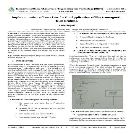 IRJET-  	  Implementation of Lenz Law for the Application of Electromagnetic ...