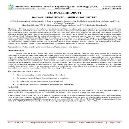 IRJET-  	  i-Stroller (Robot)