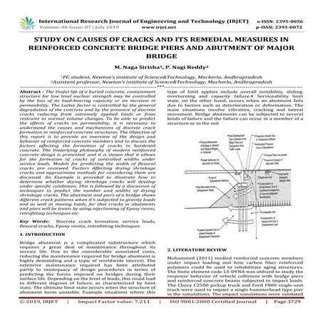 IRJET- Study on Causes of Cracks and its Remedial Measures in Reinforced Conc...