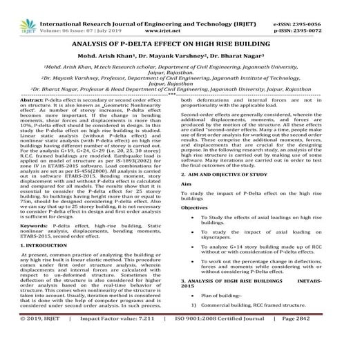 IRJET- Analysis of P-Delta Effect on High Rise Building