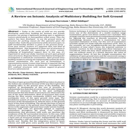 IRJET- A Review on Seismic Analysis of Multistory Building for Soft Ground