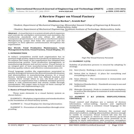 IRJET-  	  A Review Paper on Visual Factory