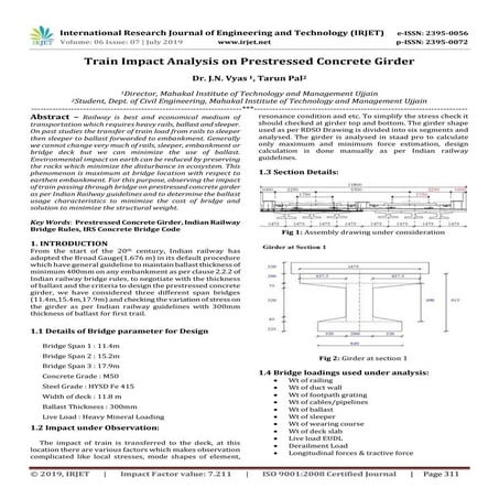 IRJET-  	  Train Impact Analysis on Prestressed Concrete Girder