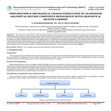 IRJET- Preparation & Mechanical Characterization of Aluminium 6063 Metal Matr...