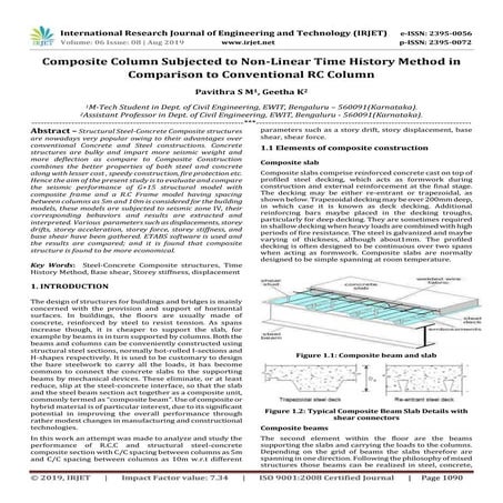 IRJET- Composite Column Subjected to Non-Linear Time History Method in Compar...
