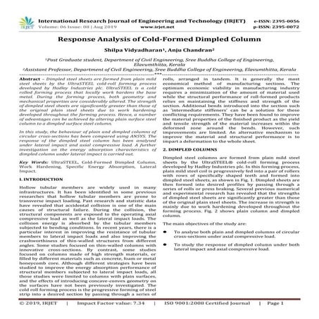 IRJET- Response Analysis of Cold-Formed Dimpled Column