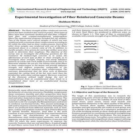 IRJET- Experimental Investigation of Fiber Reinforced Concrete Beams