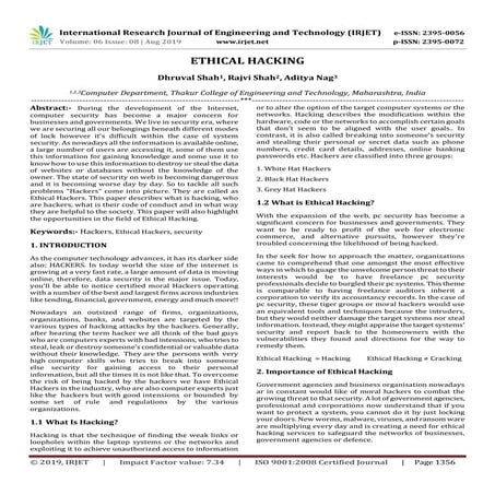 IRJET- Ethical Hacking