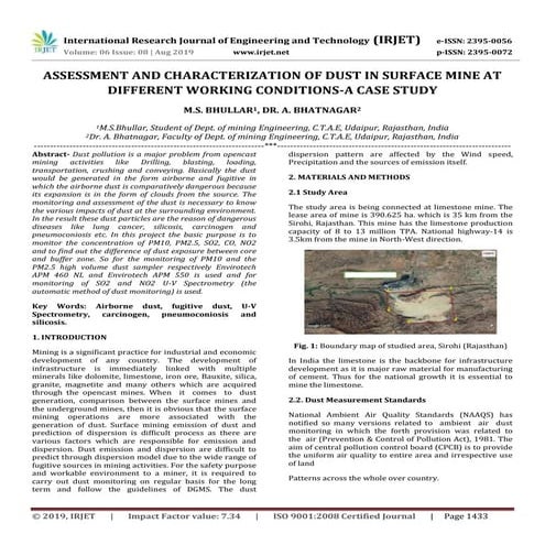 IRJET- Assessment and Characterization of Dust in Surface Mine at ...