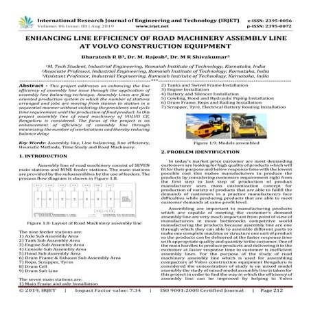 IRJET-  	  Enhancing Line Efficiency of Road Machinery Assembly Line at Volvo...