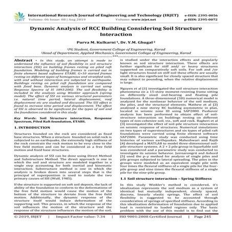 IRJET- Dynamic Analysis of RCC Building Considering Soil Structure Interaction