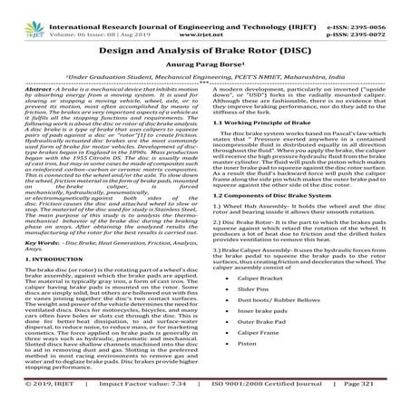 IRJET- Design and Analysis of Brake Rotor (DISC)