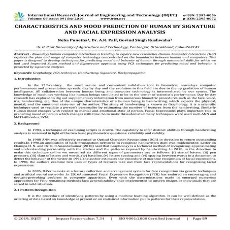 IRJET- Characteristics and Mood Prediction of Human by Signature and Facial E...
