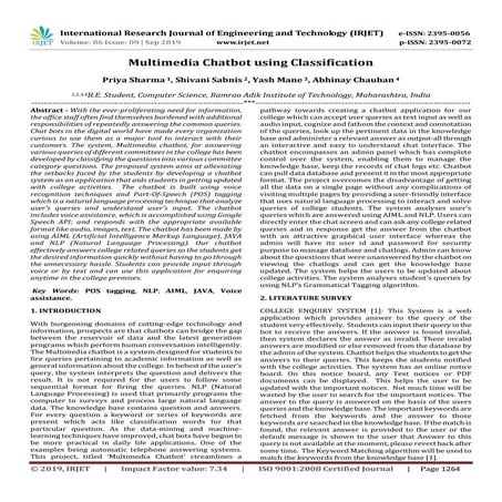 IRJET- Multimedia Chatbot using Classification