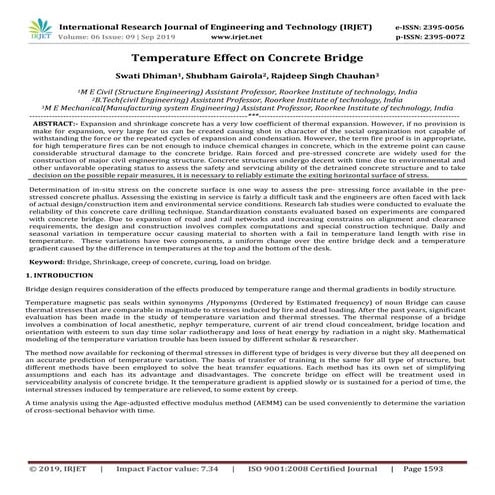 IRJET-  	  Temperature Effect on Concrete Bridge