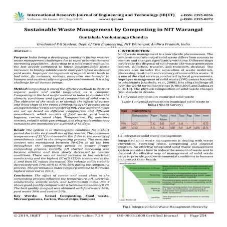 IRJET- Sustainable Waste Management by Composting in NIT Warangal