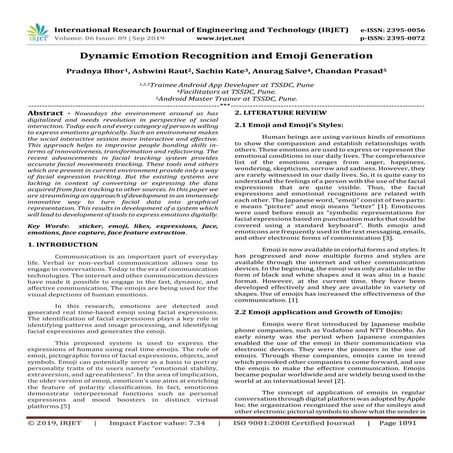 IRJET- Dynamic Emotion Recognition and Emoji Generation