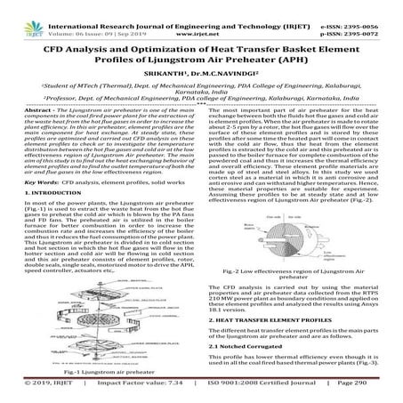 IRJET- CFD Analysis and Optimization of Heat Transfer Basket Element Profiles...