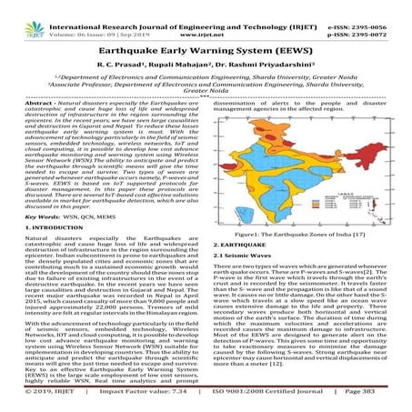 IRJET- Earthquake Early Warning System (EEWS) | PDF