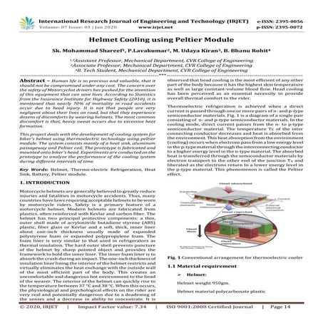IRJET- Helmet Cooling using Peltier Module