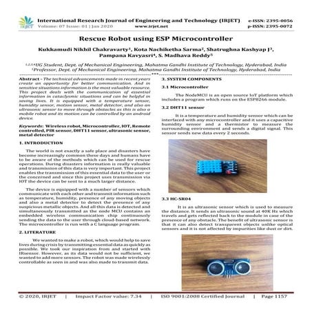 IRJET-  	  Rescue Robot using ESP Microcontroller