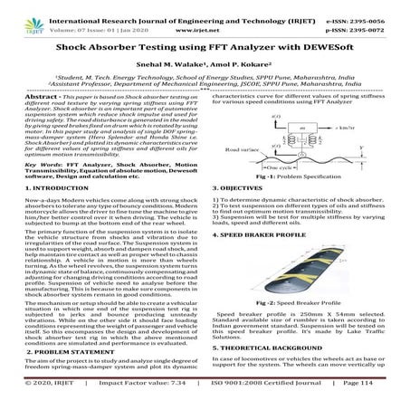 IRJET- Shock Absorber Testing using FFT Analyzer with Dewesoft