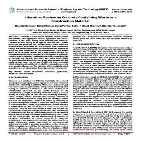 IRJET- Experimental Study on Partial Replacement of Fine Aggregate ...