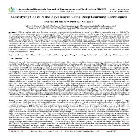 IRJET- Classifying Chest Pathology Images using Deep Learning Techniques