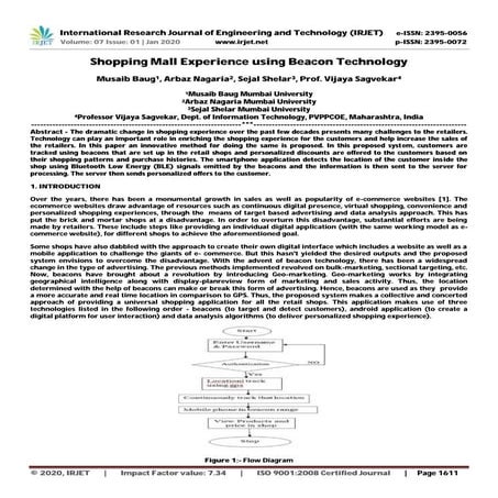 IRJET-  	  Shopping Mall Experience using Beacon Technology