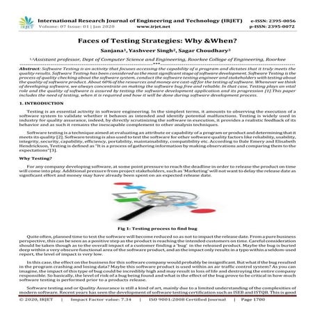 IRJET- Faces of Testing Strategies: Why &When?