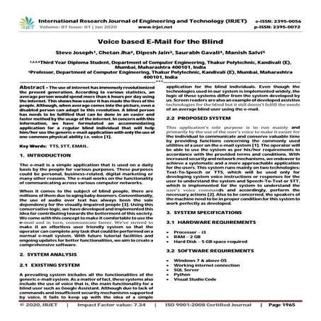 IRJET- Voice based E-Mail for the Blind