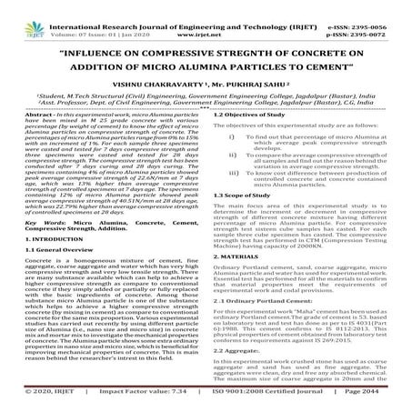 IRJET- Influence on Compressive Stregnth of Concrete on Addition of Micro Alu...