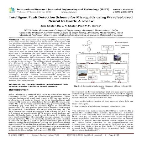 IRJET- Intelligent Fault Detection Scheme for Microgrids using Wavelet-based ...
