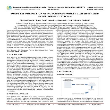 IRJET- Diabetes Prediction using Random Forest Classifier and Intelligent Die...