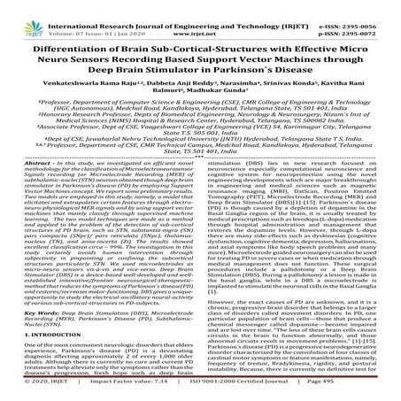 IRJET- Differentiation of Brain Sub-Cortical-Structures with Effective Micro ...