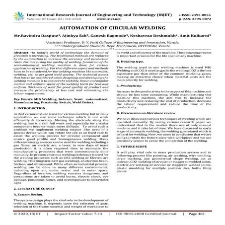 IRJET- Automation of Circular Welding