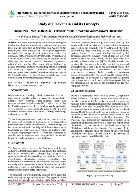 IRJET-  	  Study of Blockchain and its Concepts