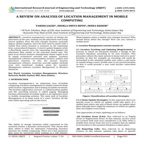 IRJET -  	  A Review on Analysis of Location Management in Mobile Computing