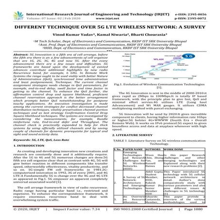 IRJET-  	  Different Technique over 5G LTE Wireless Network: A Survey