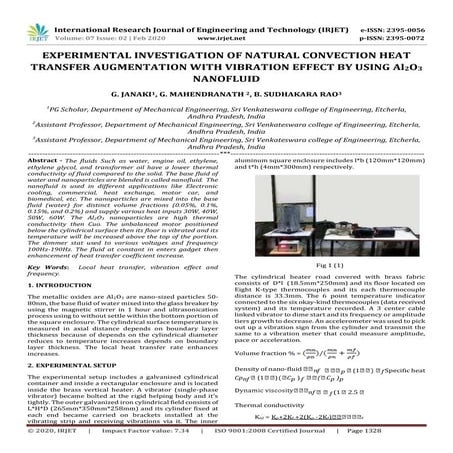 IRJET - Experimental Investigation of Natural Convection Heat Transfer Augmen...