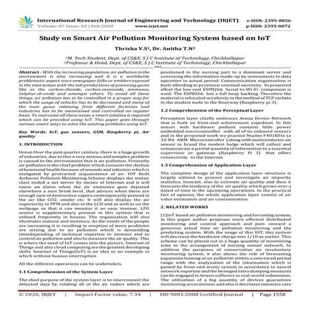IRJET - Study on Smart Air Pollution Monitoring System based on IoT