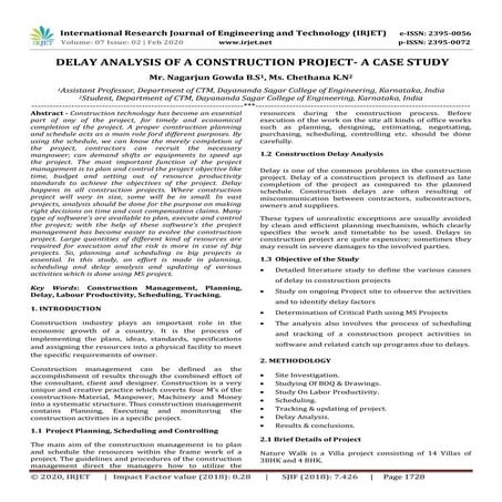 Irjet Delay Analysis Of A Construction Project A Case Study Pdf
