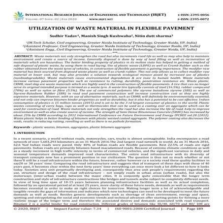 IRJET- Utilization of Waste Material in Flexible Pavement