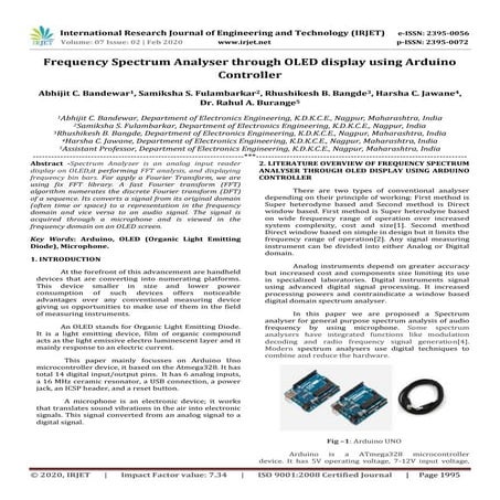 IRJET - Frequency Spectrum Analyser through OLED Display using Arduino Contro...