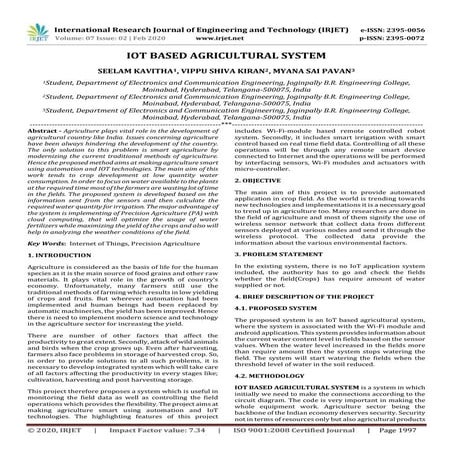 IRJET - IoT based Agricultural System