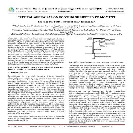 IRJET - Critical Appraisal on Footing Subjected to Moment