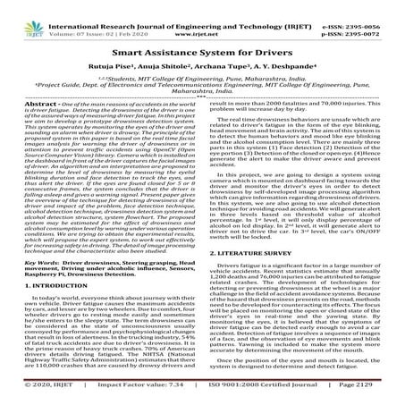 IRJET - Smart Assistance System for Drivers