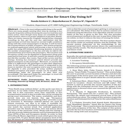 IRJET-  	  Smart Bus for Smart City using IoT